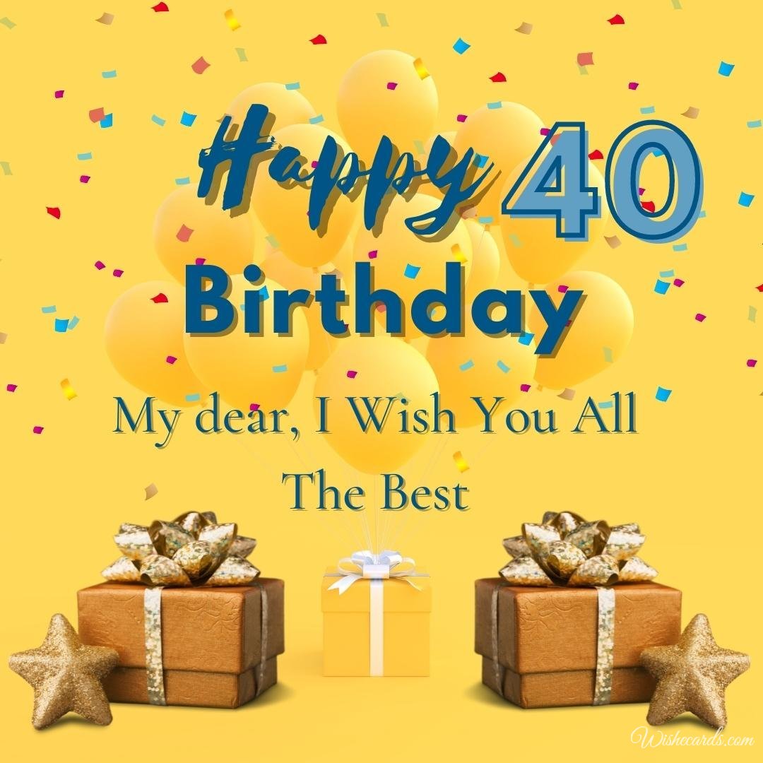 40th Birthday Card For Her