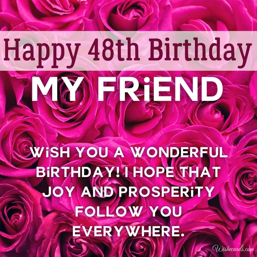 48th Birthday Wish Card for Friend