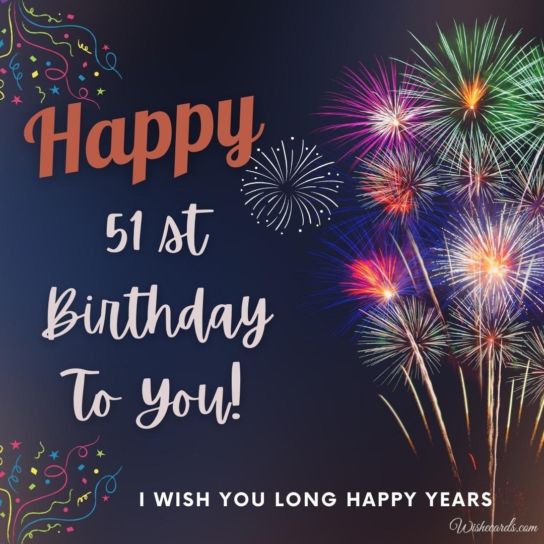 51st Birthday Wish Ecard
