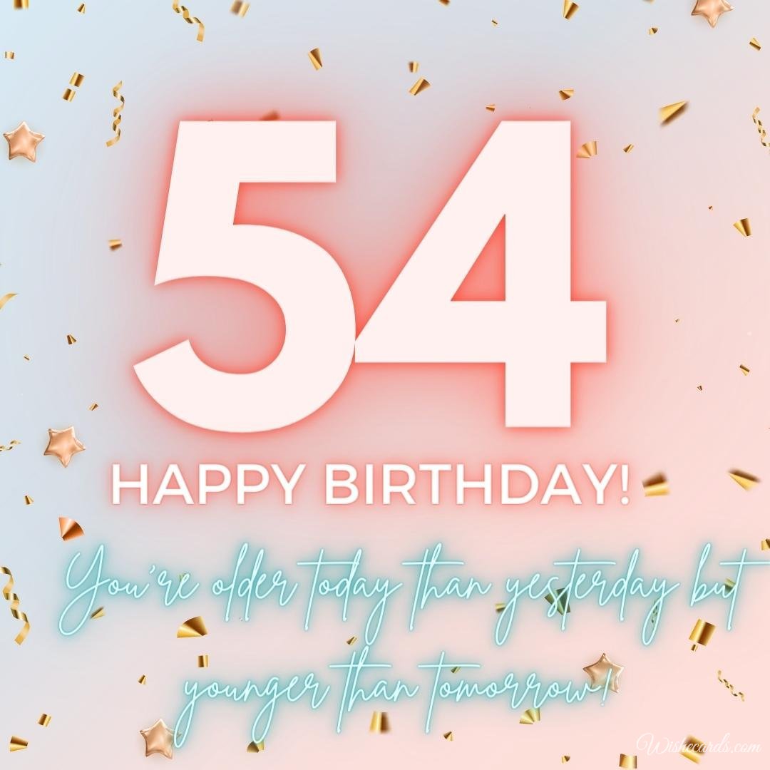 54th Birthday Free Card