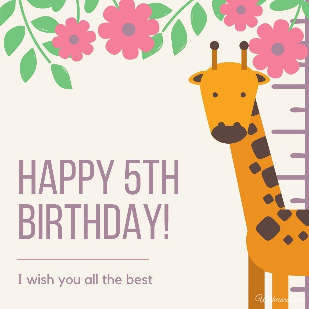 5th Birthday Wish Card For Friend