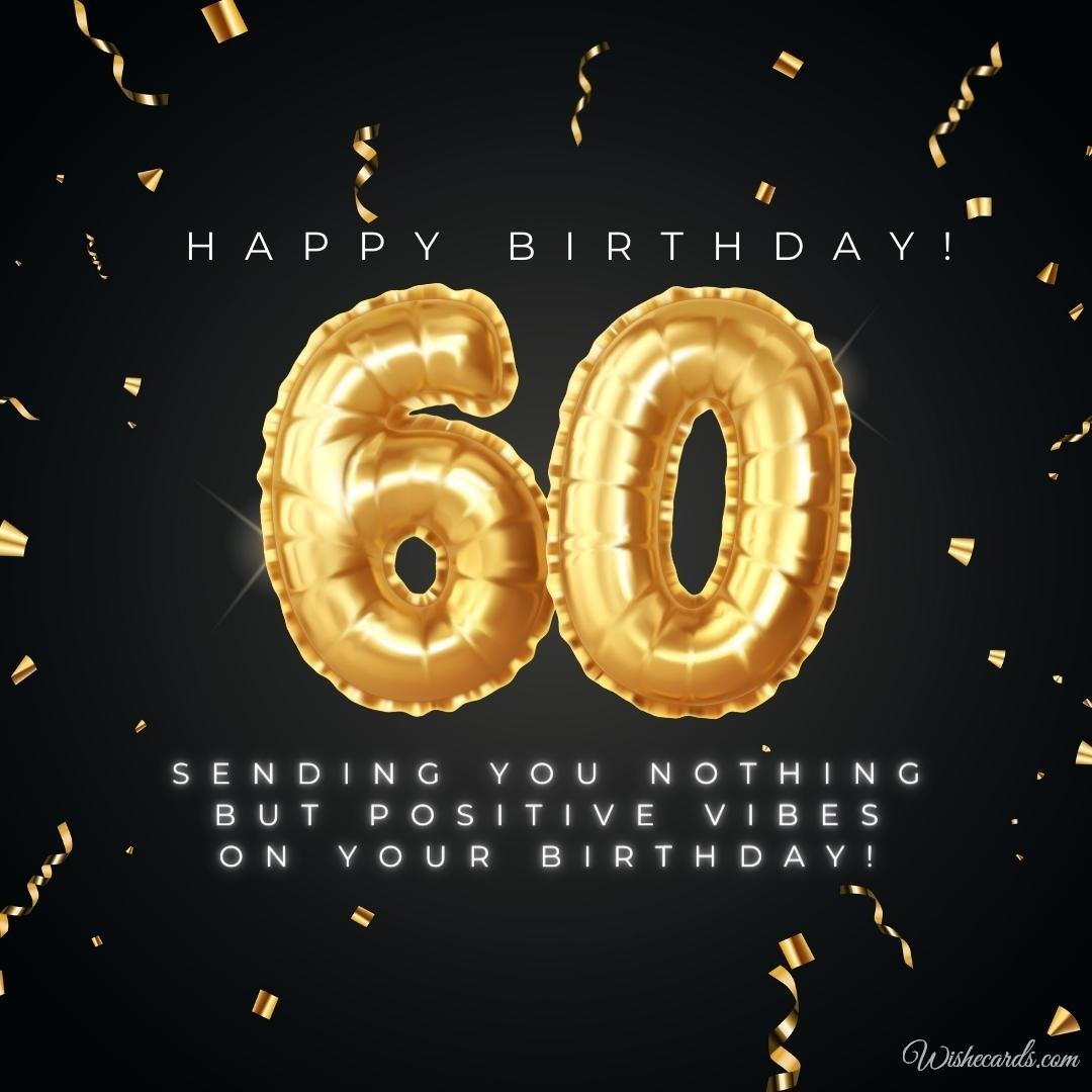 60 Years Birthday Wish Card