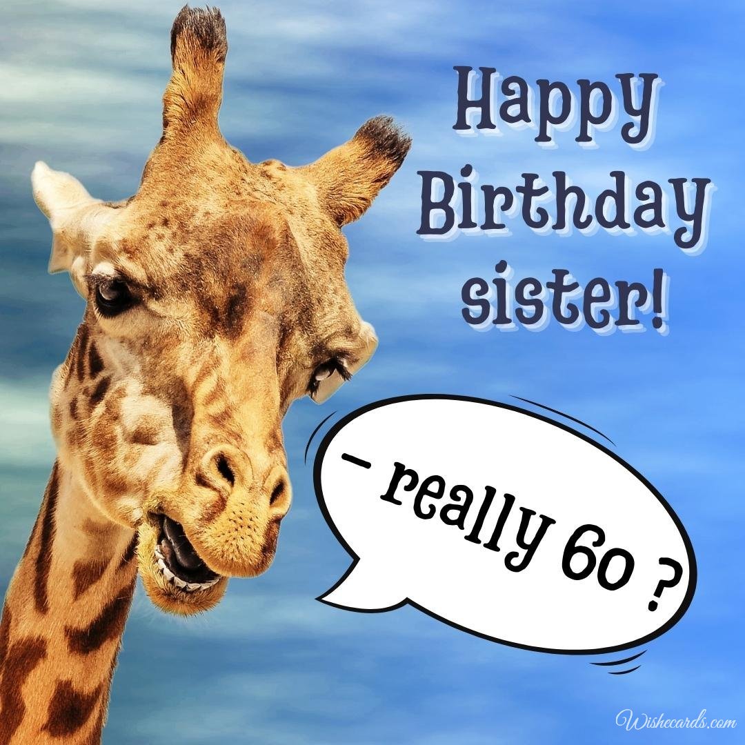 60th Birthday Wish Card For Sister