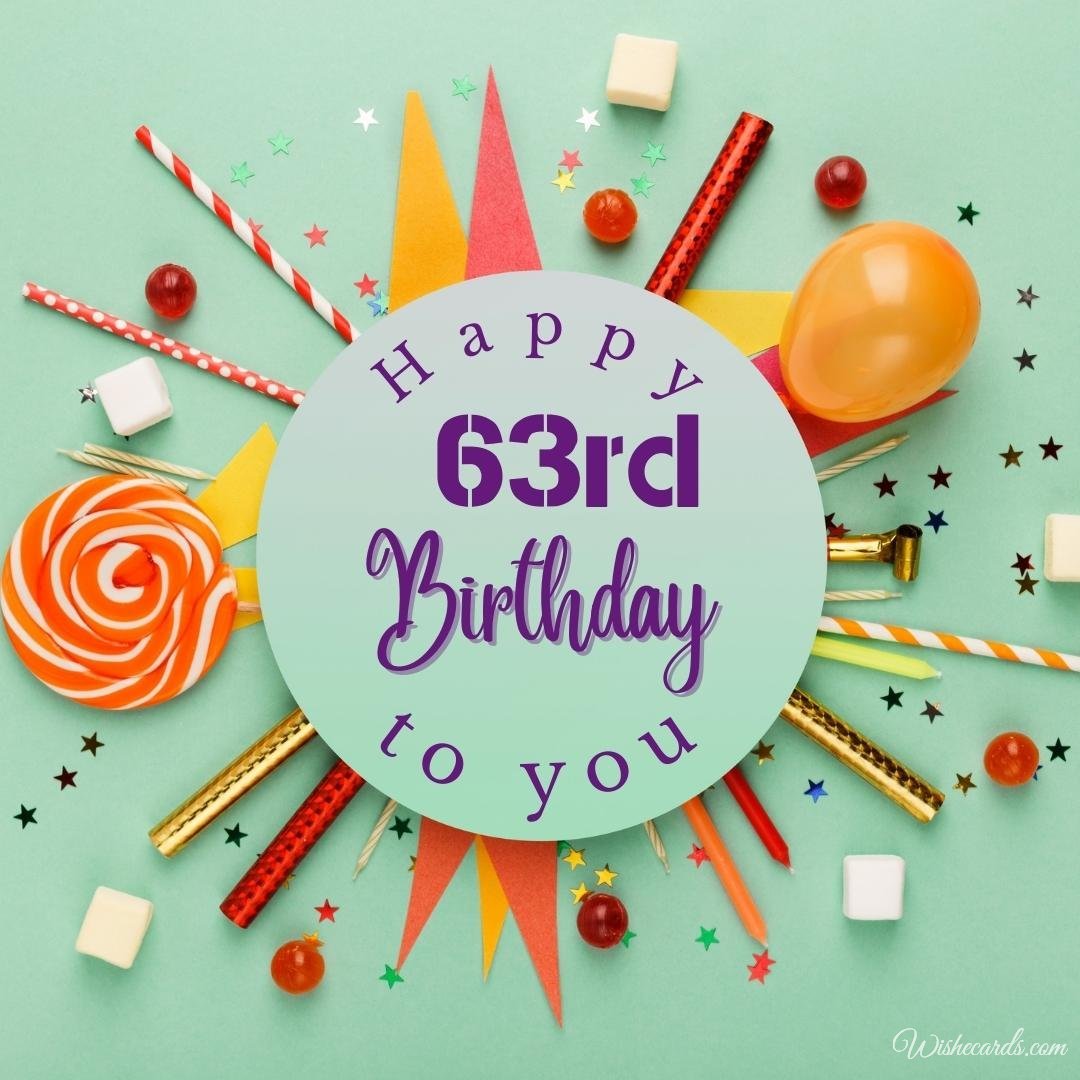 63rd Birthday Wish Card for Friend