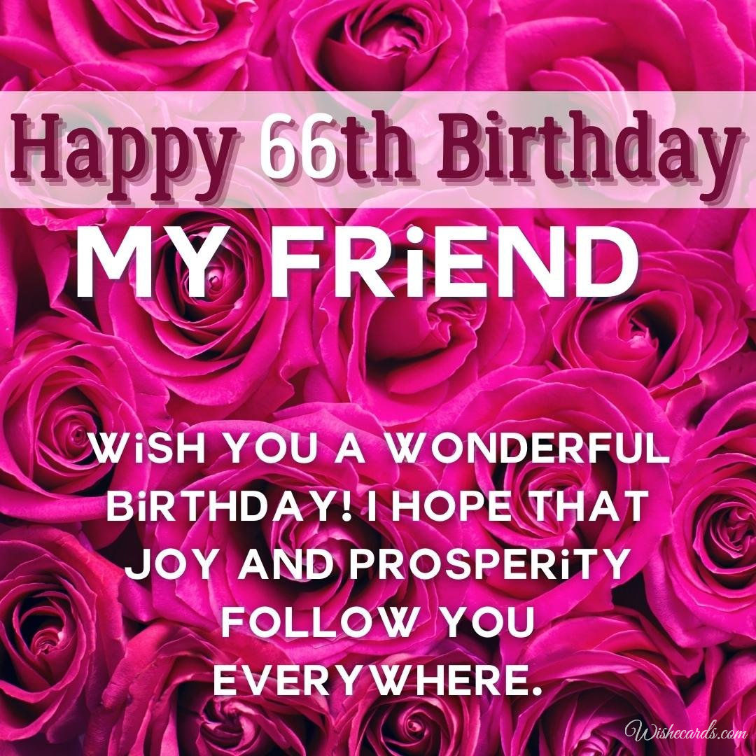 66th Birthday Wish Card for Friend