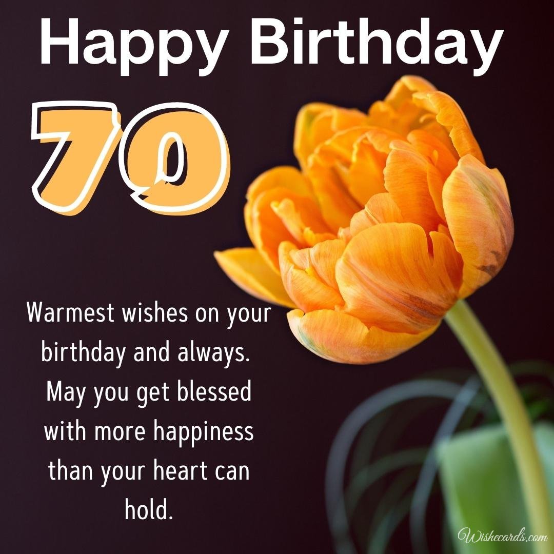 70th Birthday Wish Card