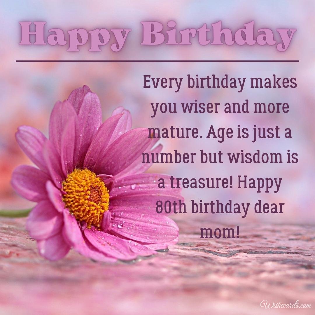 80th Birthday Wish Card for Mom