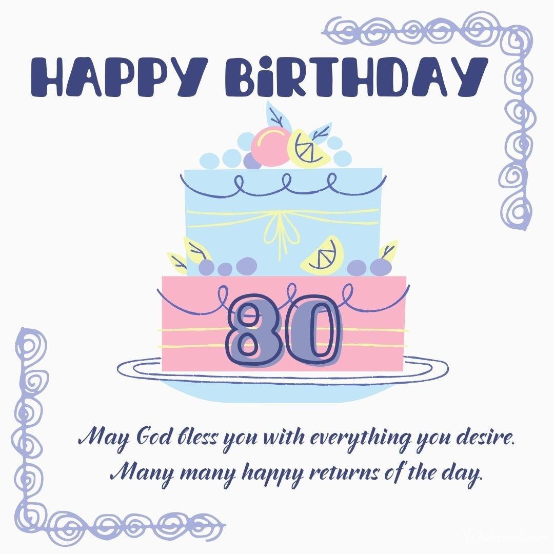 80th Birthday Wish Ecard