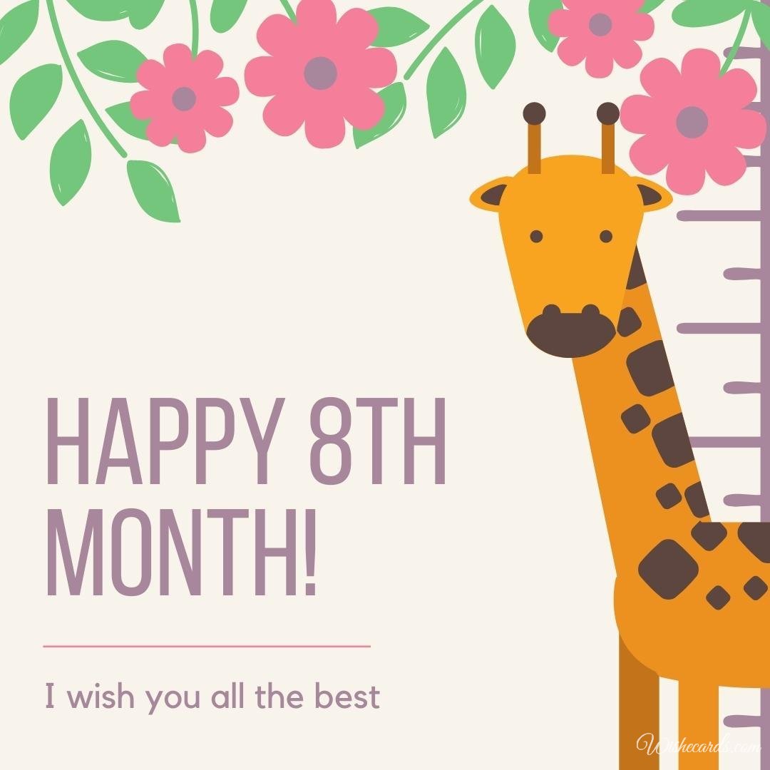 8th Month Birthday Wish Card for Friend