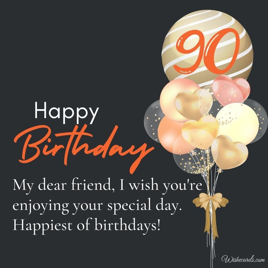 90Th Birthday Wish Card For Friend