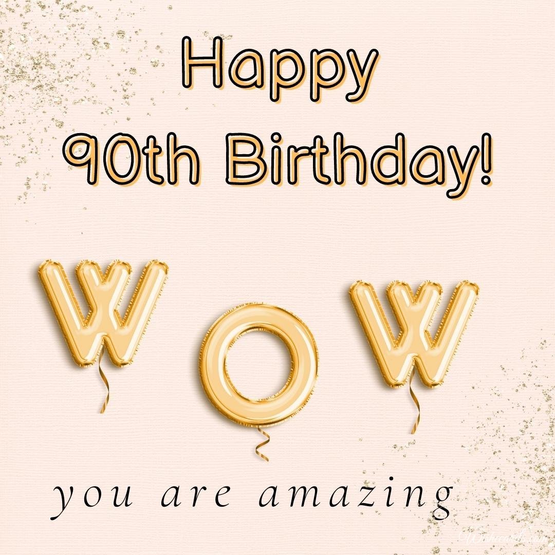 90Th Birthday Wish Card