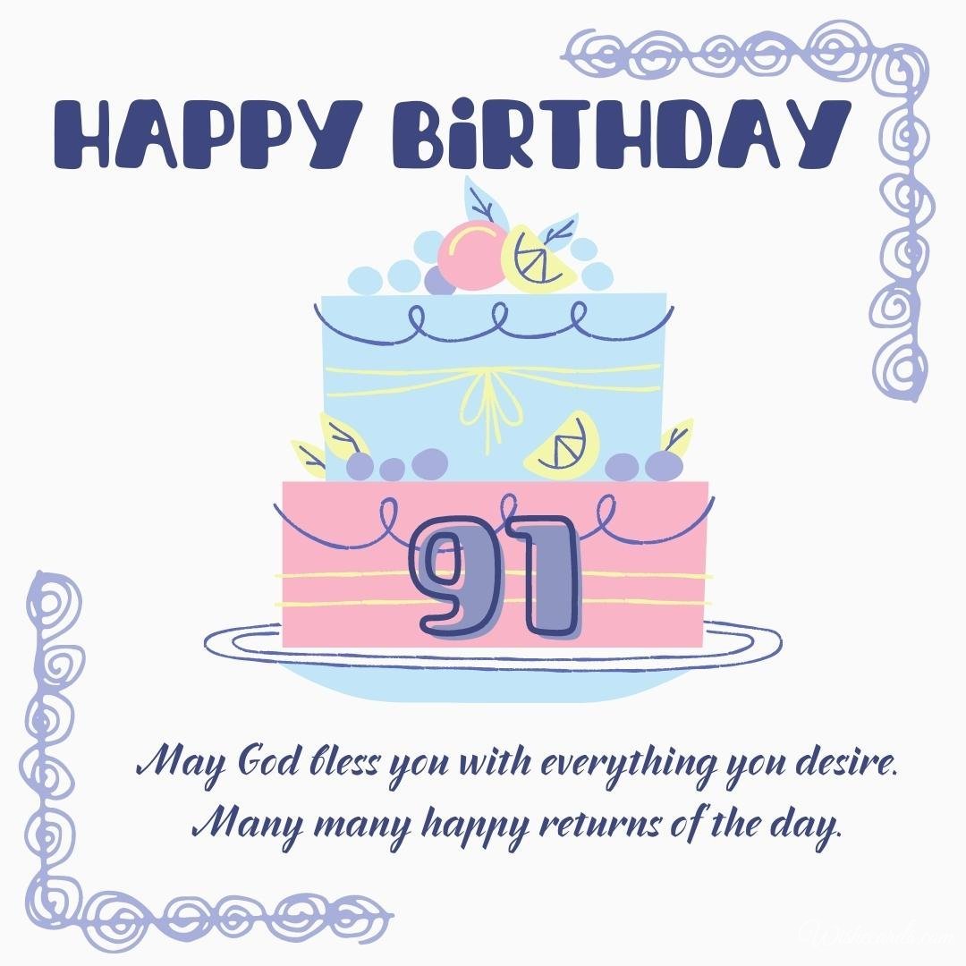 91st Birthday Greeting Card