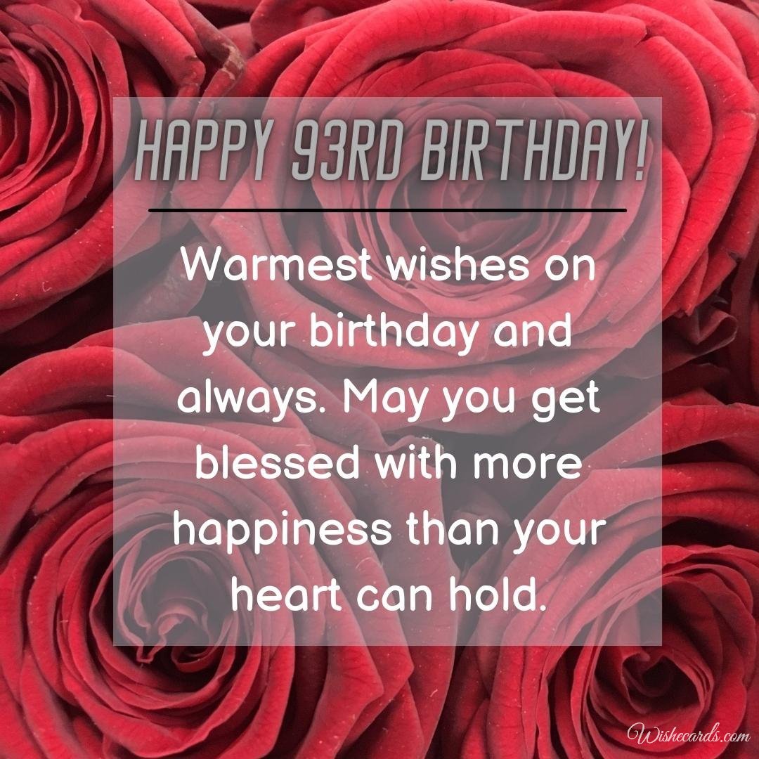 93Rd Birthday Greeting Card