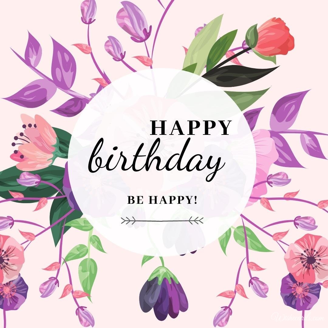 A Painted Birthday Card with Flowers