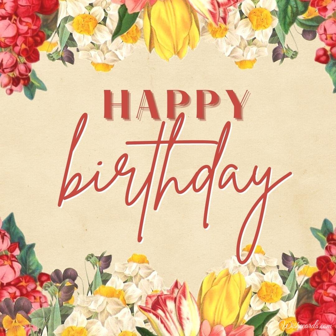 Happy Birthday Cards With Beautiful Flowers And Bouquets