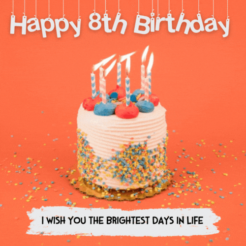 Animated Happy 8th Birthday Gif