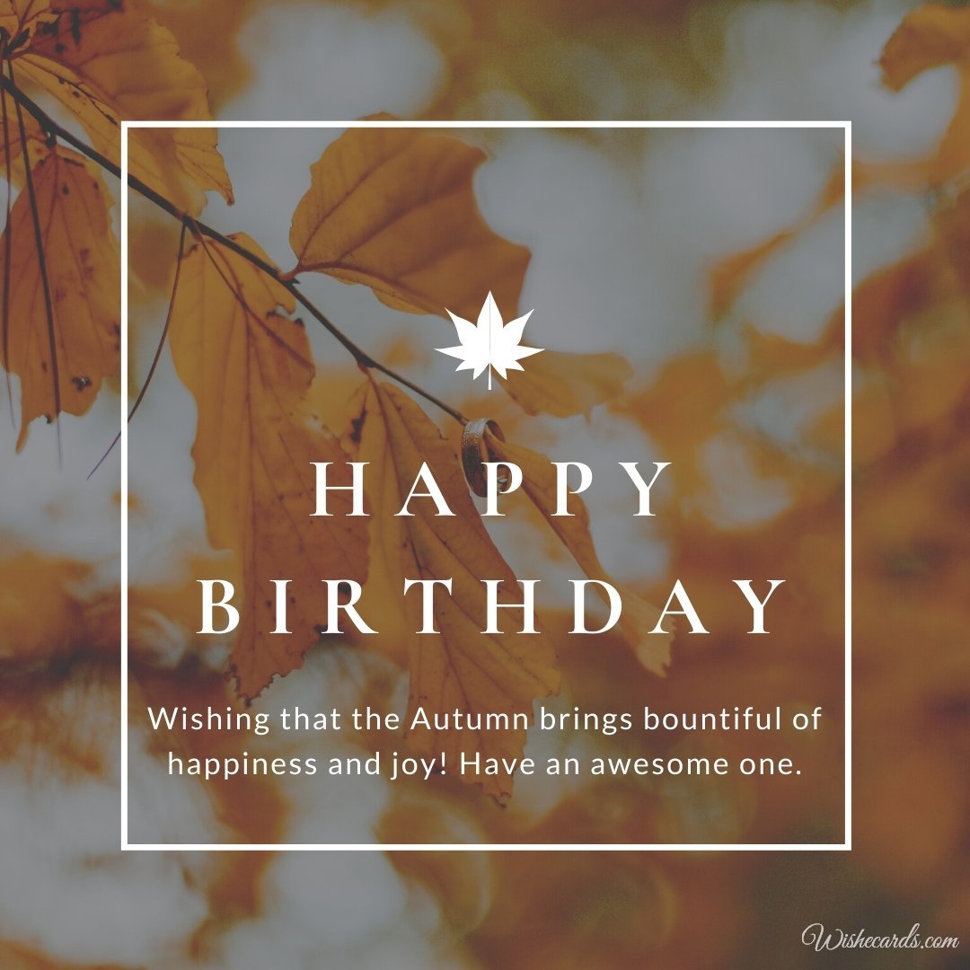Autumn Birthday Greeting Ecard