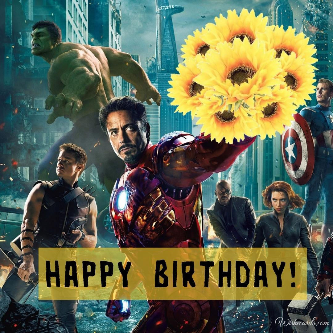 Avengers Themed Happy Birthday Cards and Images