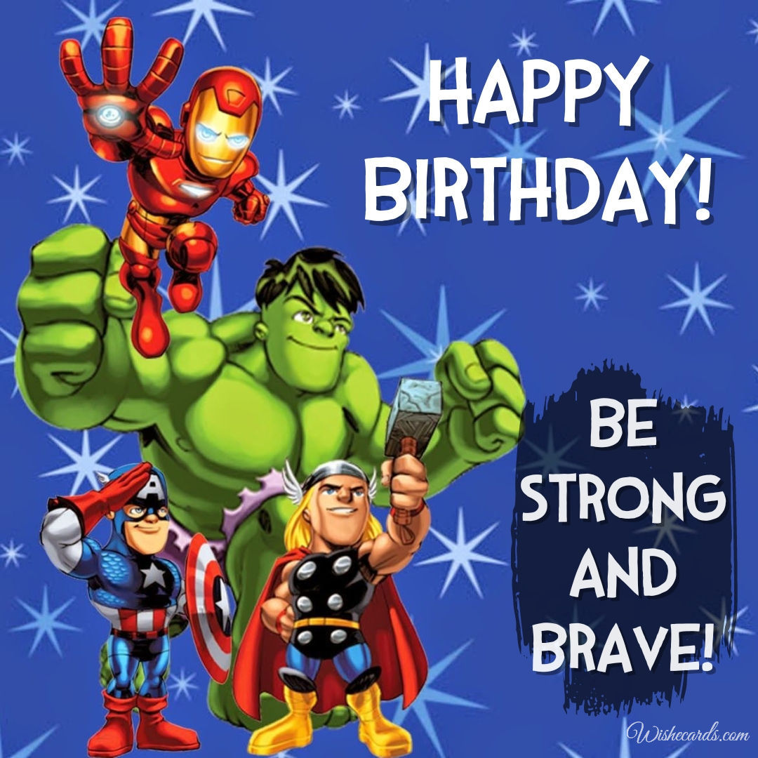 Avengers Theme Birthday Card