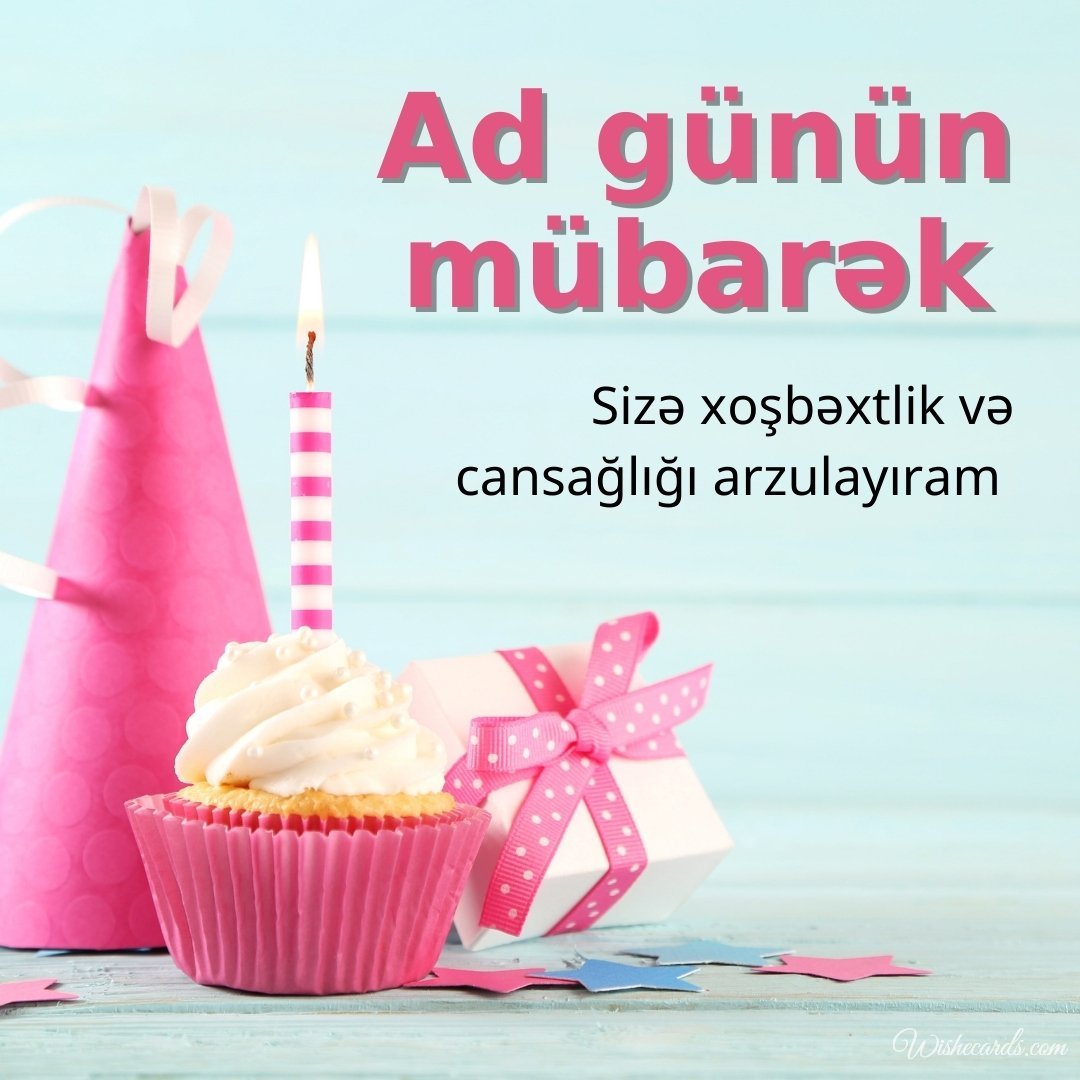 Azerbaijani Birthday Greeting Ecard