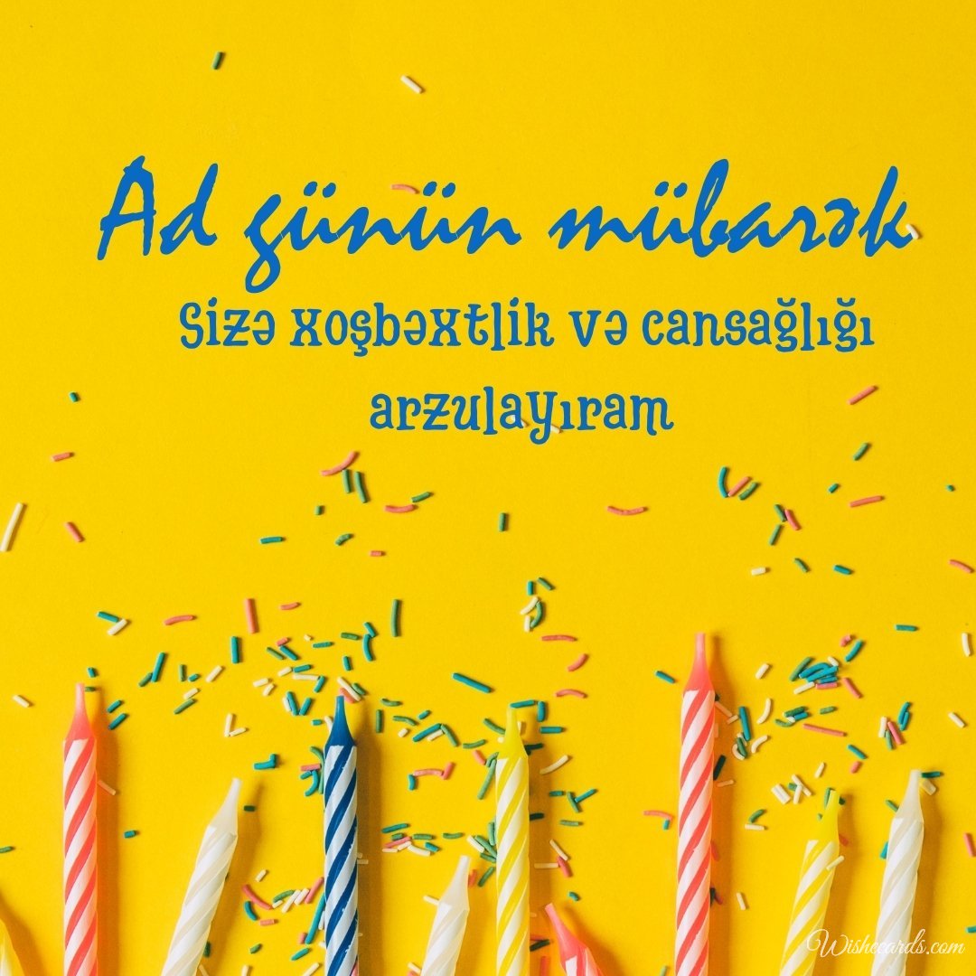 Azerbaijani Happy Birthday Wish Ecard