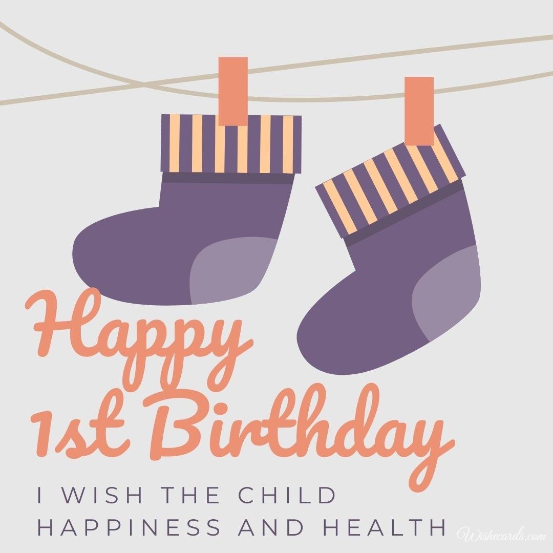 Baby First Birthday Wish Card