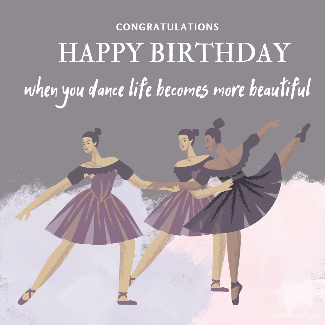 Ballet Dancer Birthday Card
