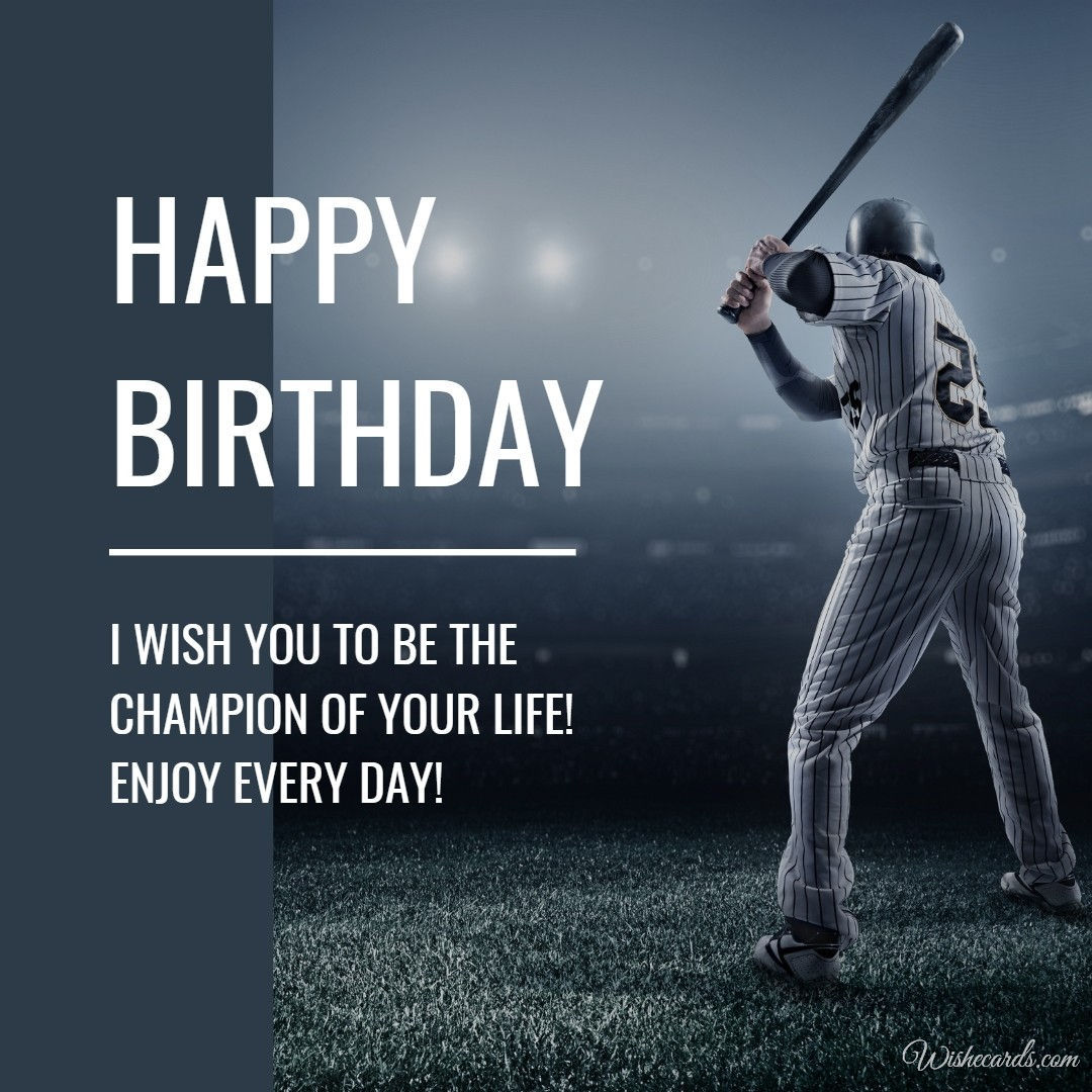 Baseball Themed Happy Birthday Image