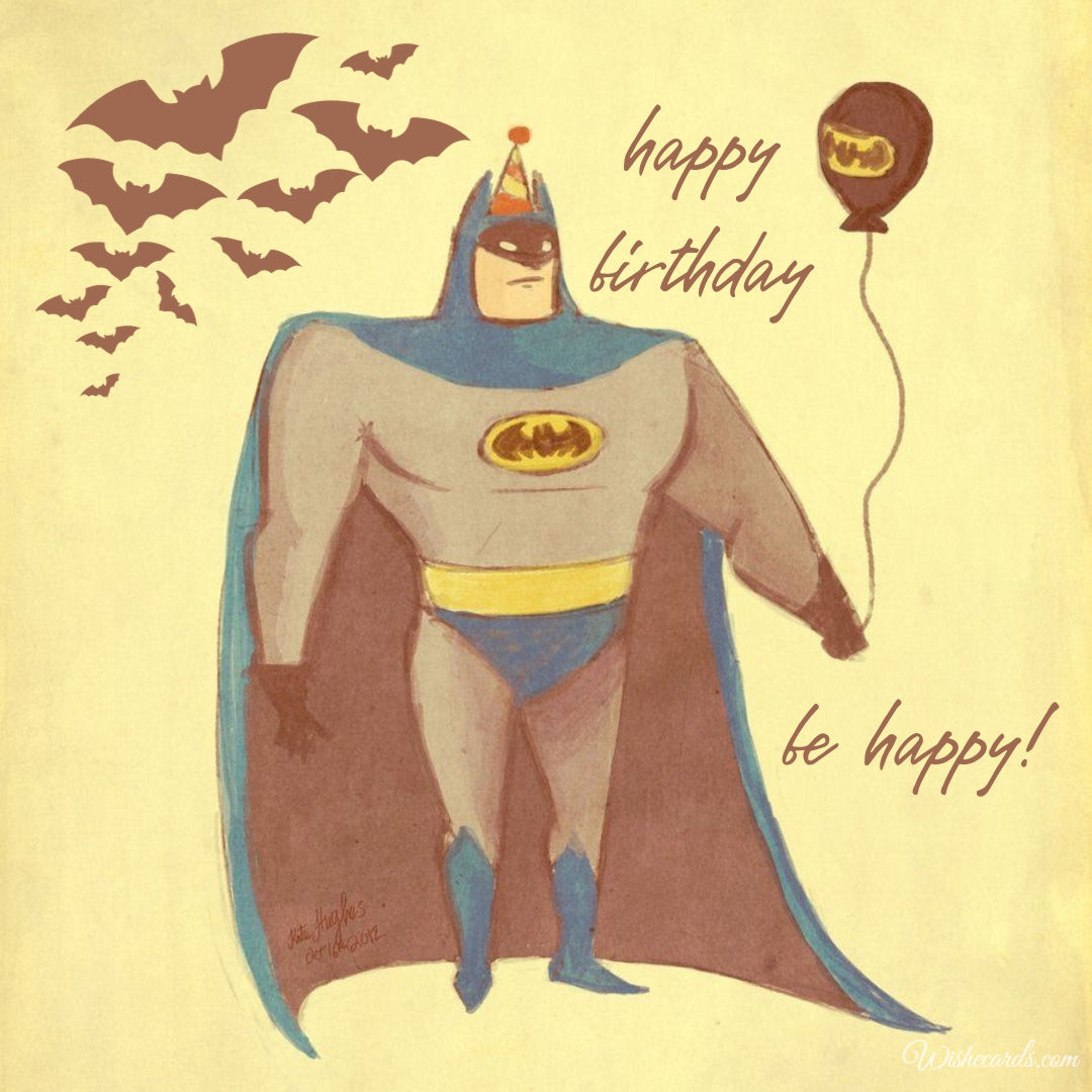 Batman Themed Happy Birthday Cards