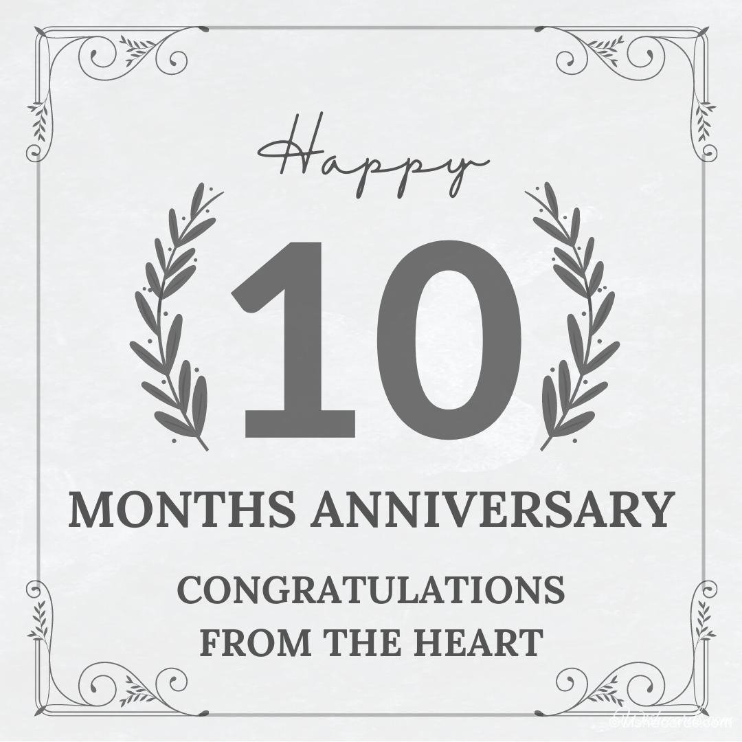 Beautiful 10 Month Anniversary Electronic Card