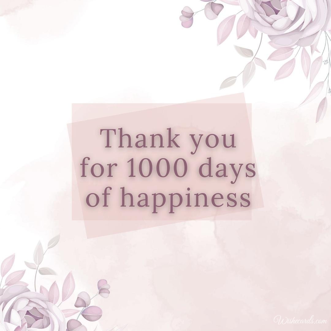 Beautiful 1000 Days Anniversary Ecard With Text