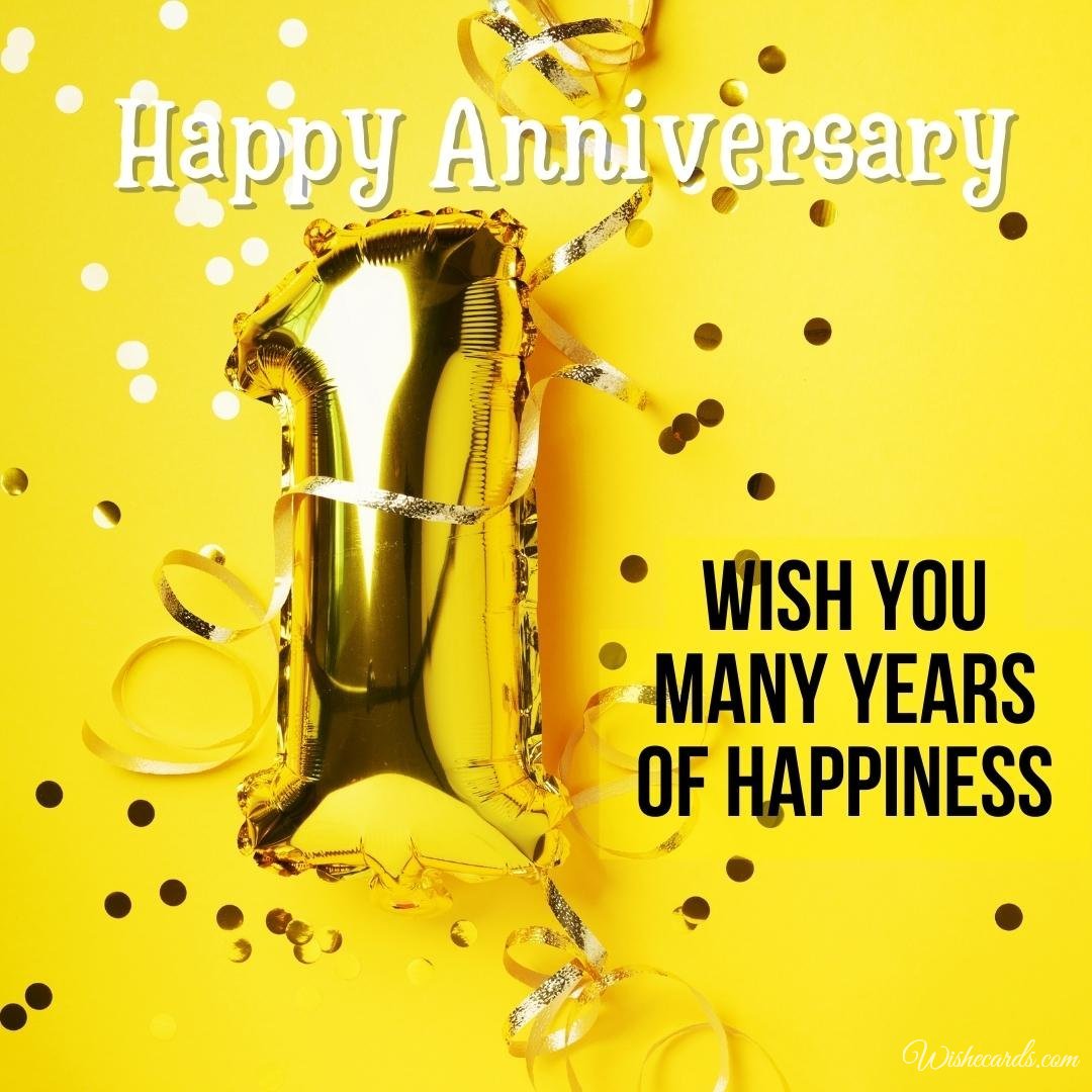 Beautiful 1st Anniversary Ecard With Text