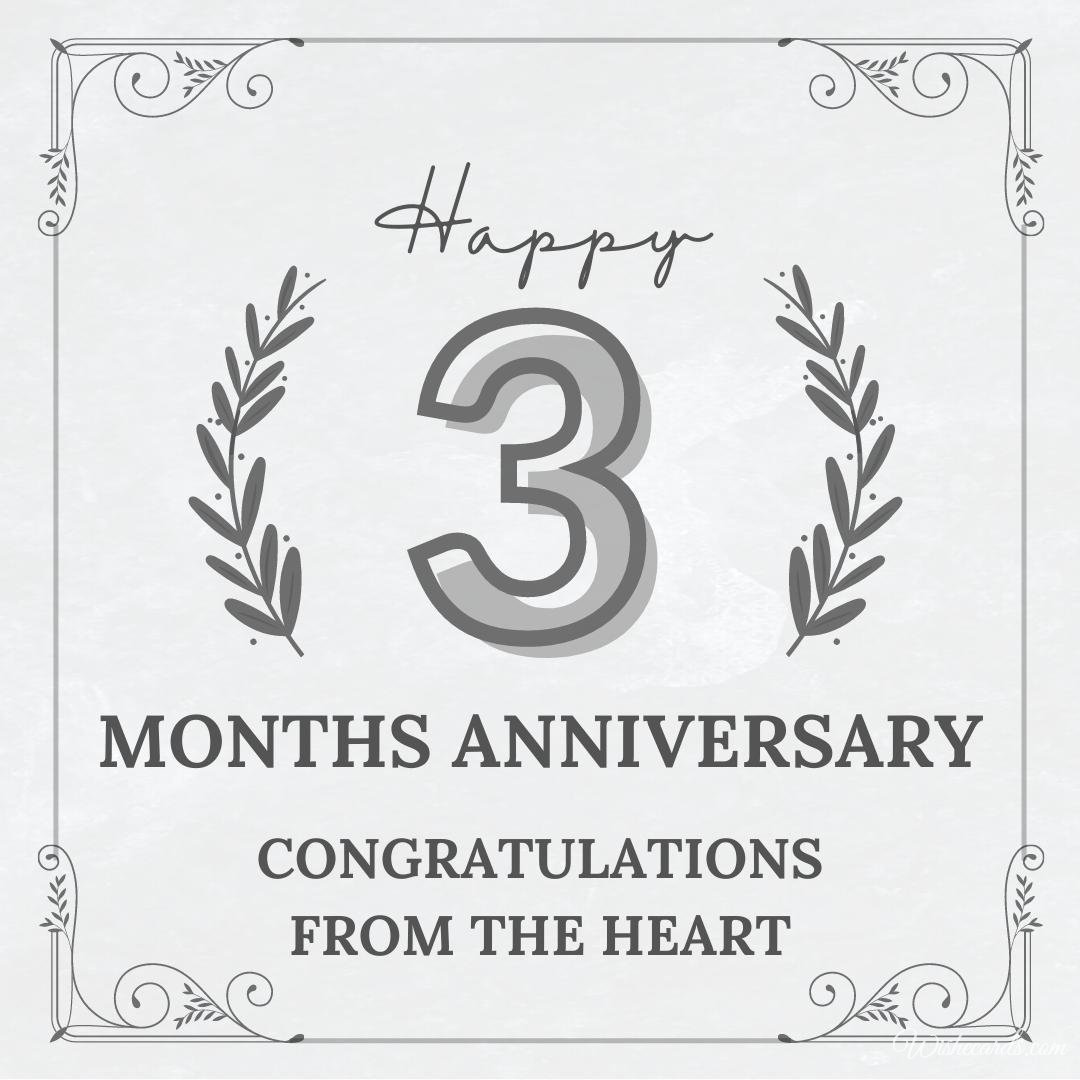 Beautiful 3 Month Anniversary Image With Text