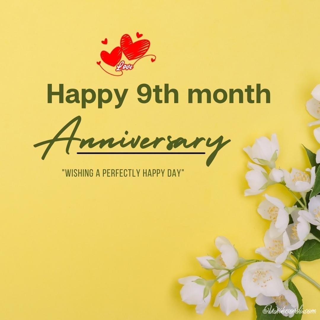 Happy 9th Month Anniversary Cards With Funny Words And Beautiful Greetings