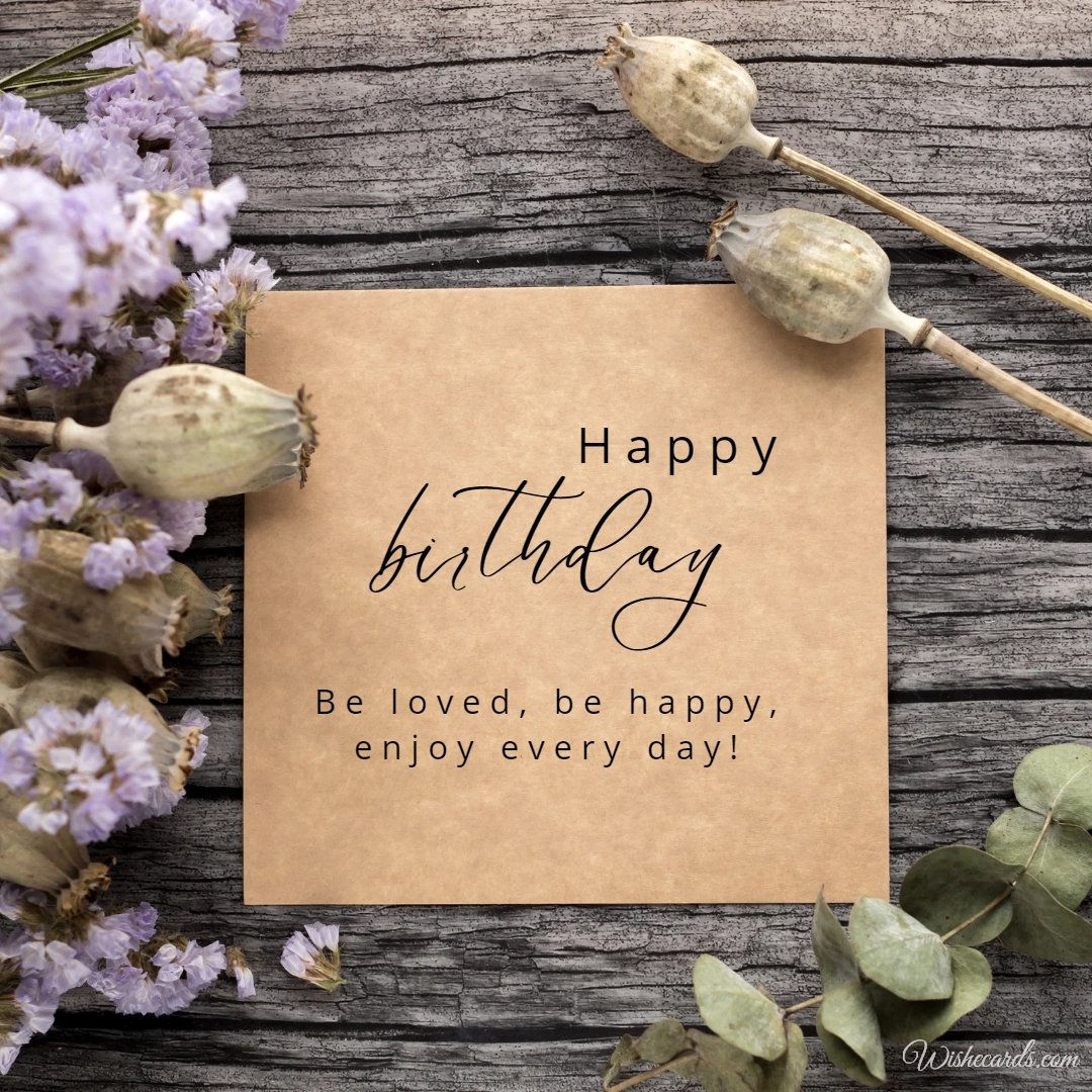 Beautiful Birthday Card With Autumn Flowers