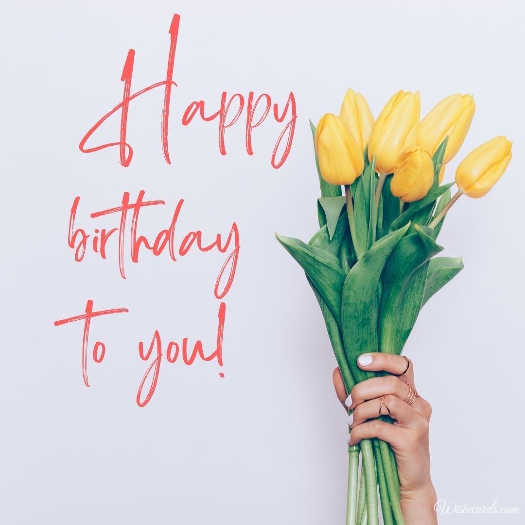 Beautiful Birthday Card With Flowers
