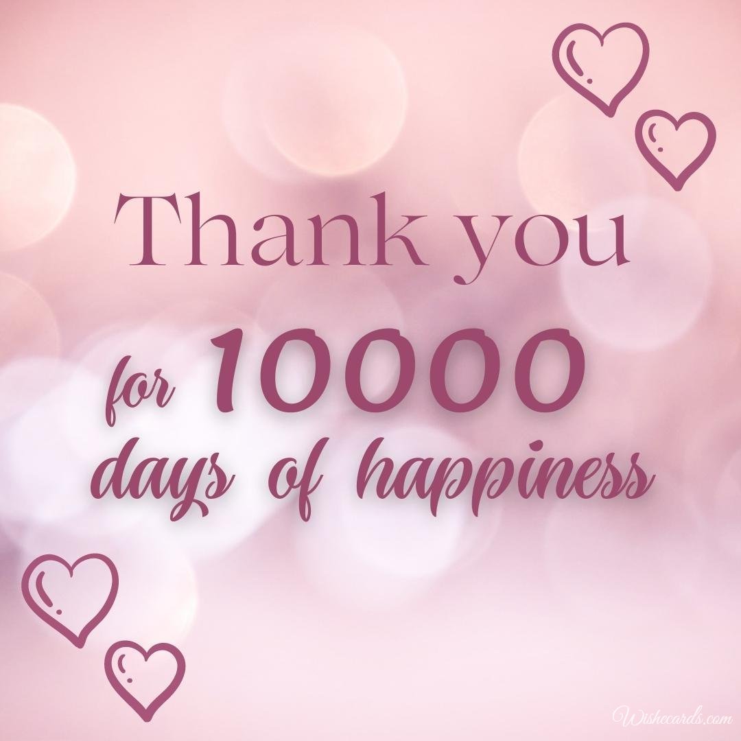 Beautiful Virtual 10000 Days Anniversary Card