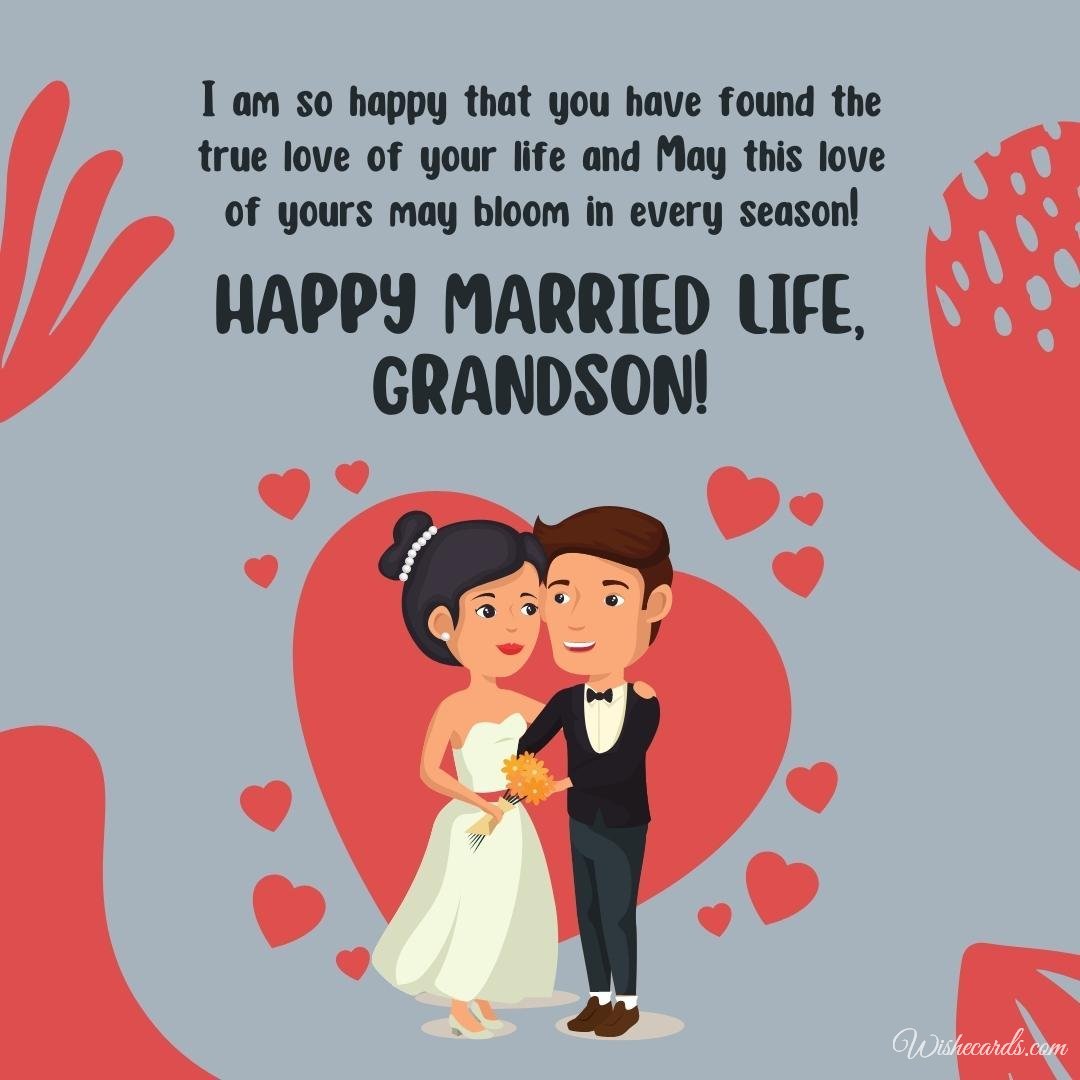 Beautiful Virtual Wedding Card For Grandson