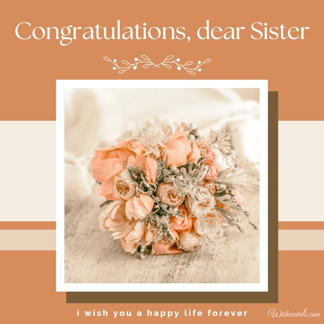 Beautiful Virtual Wedding Card For Sister