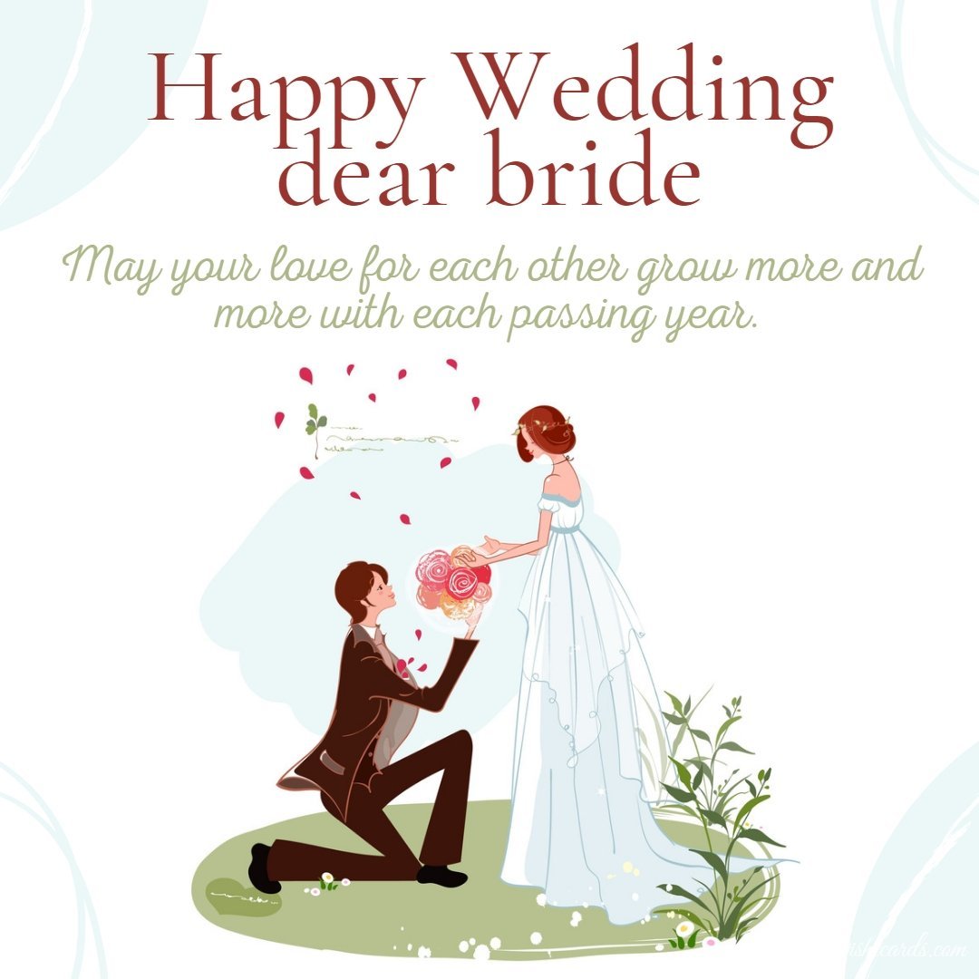 Beautiful Wedding Ecard For Bride With Text