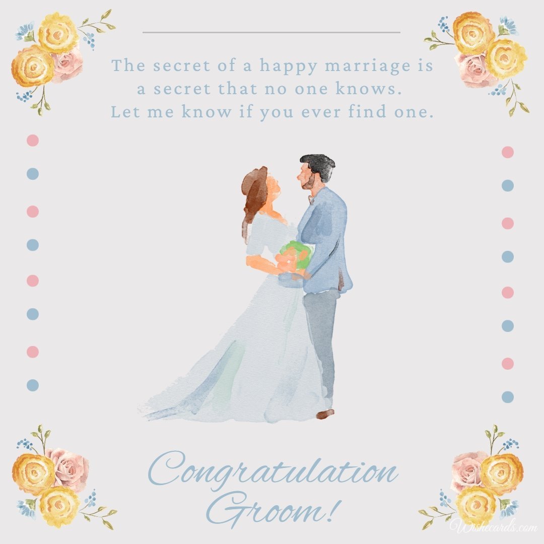 Beautiful Wedding Ecard For Groom