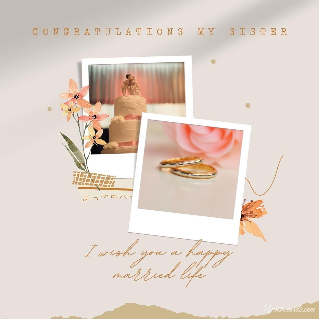 Beautiful Wedding Ecard For Sister With Text
