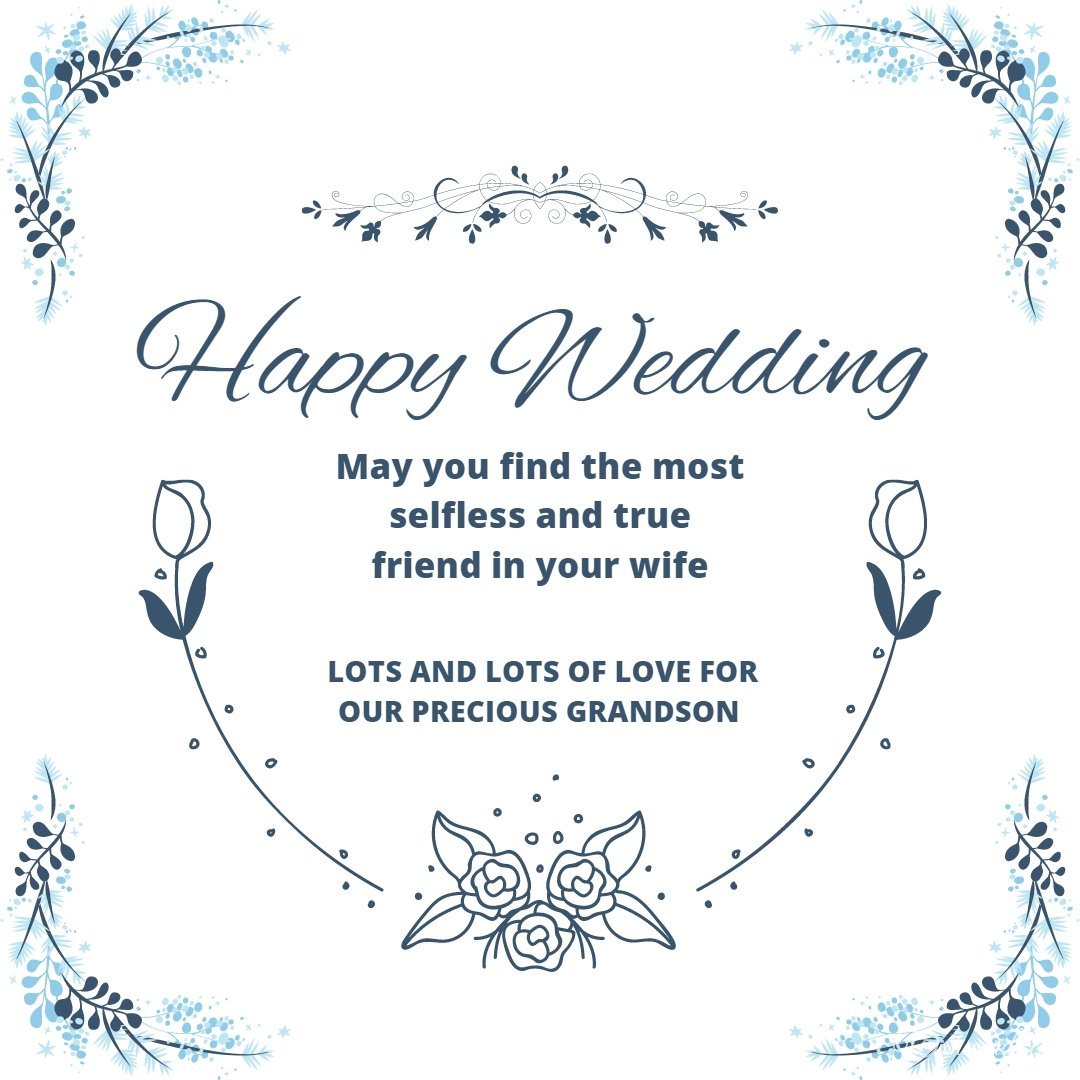 Beautiful Wedding Image For Grandson With Text