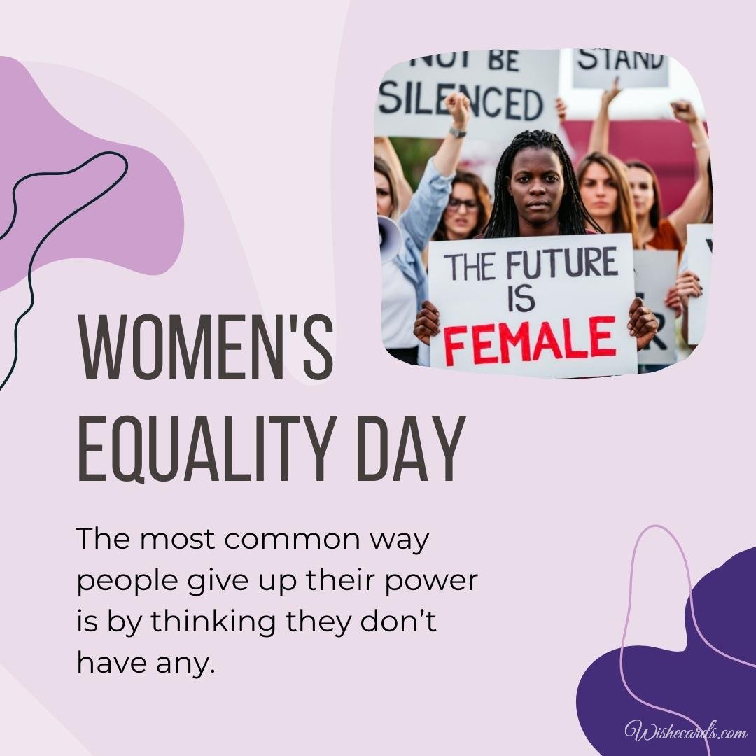 Beautiful Women`s Equality Day Ecard With Text