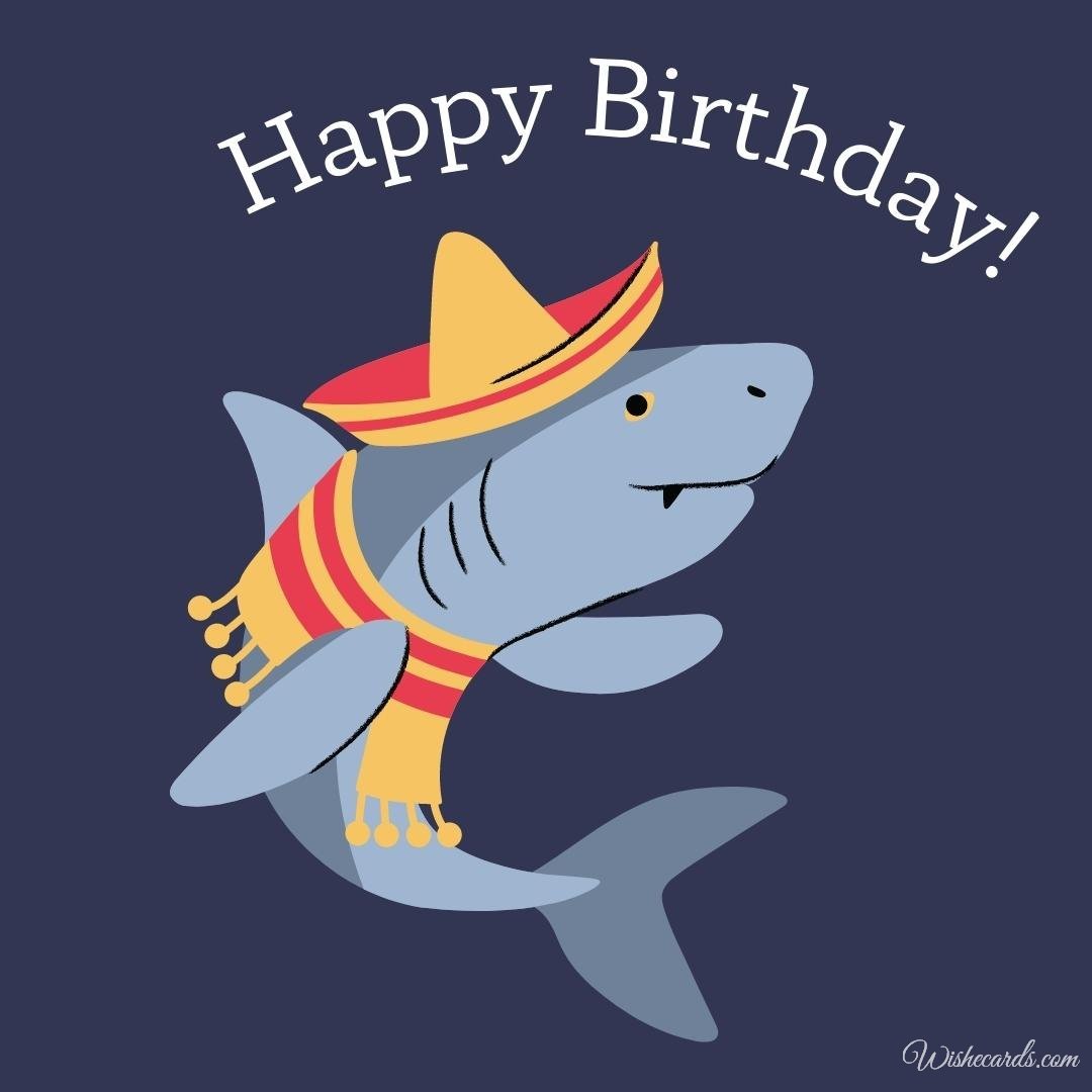 Birthday Card for Baby with Shark