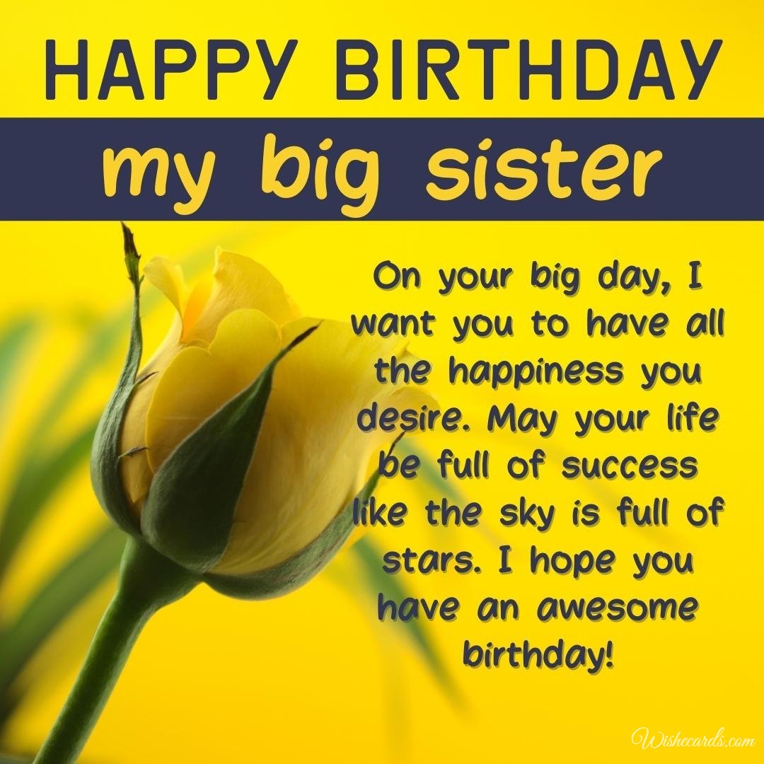 Birthday Card for Big Sister