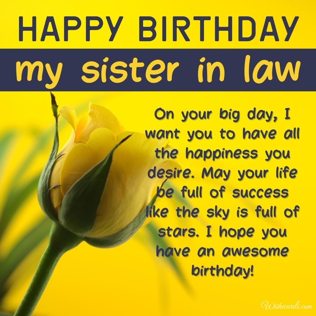 Collection Of Birthday Ecards For Sister In Law
