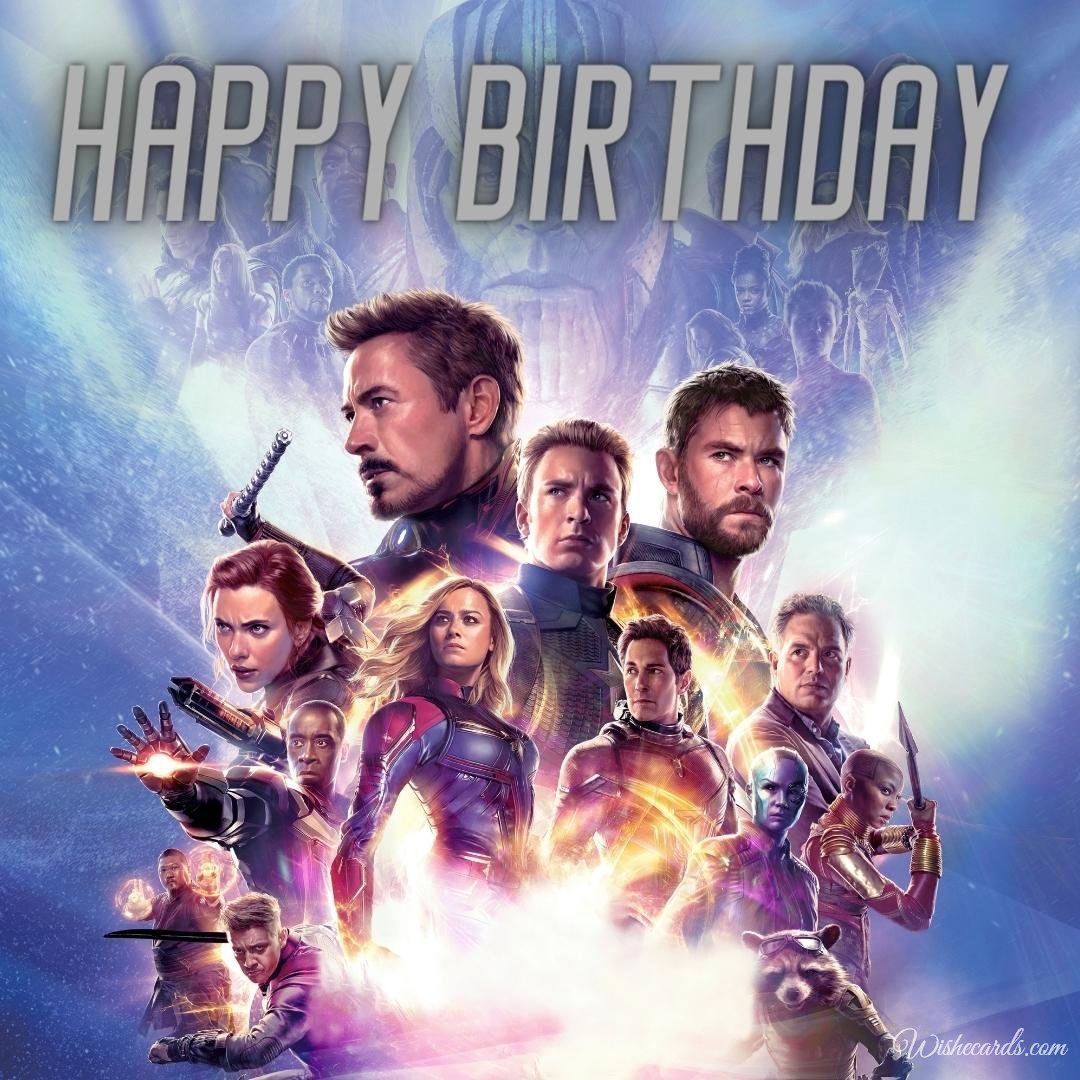 Birthday Card With Avengers