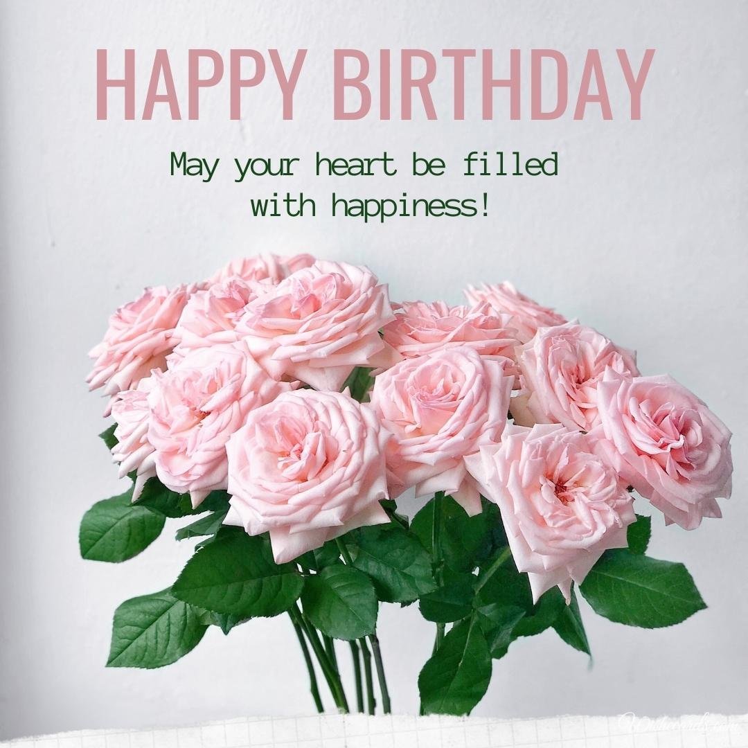 Birthday Card With Bouquets Of Roses