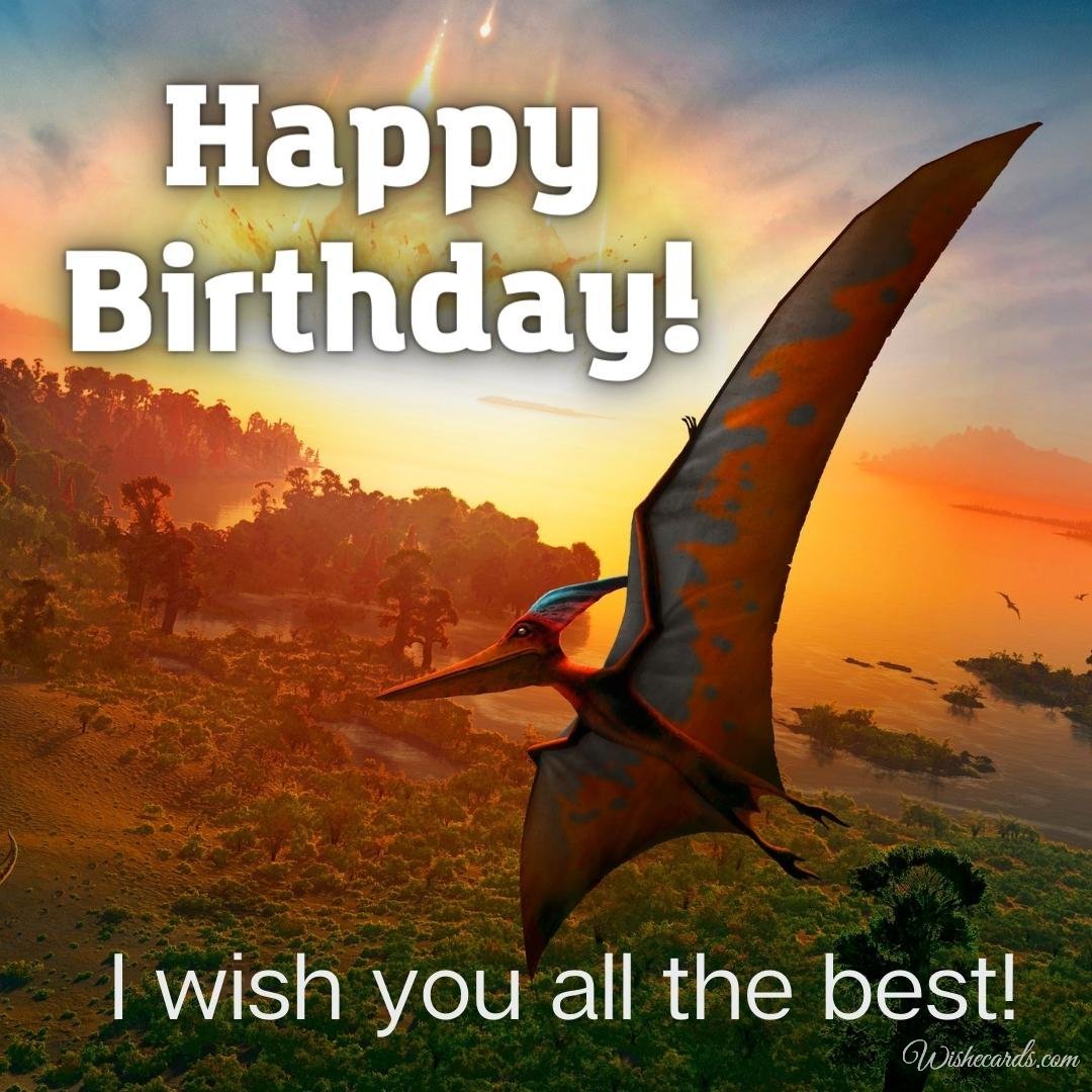 Birthday Card With Dinosaur